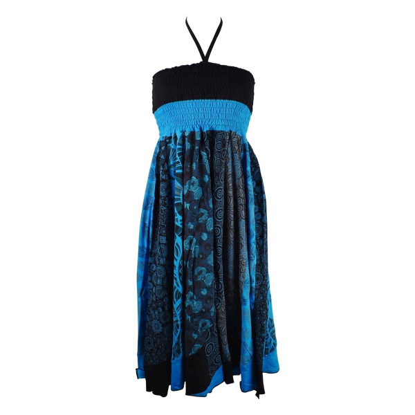 Robe Dewas Deux en Un Jersey Imprimé Multi-Tons Bleu