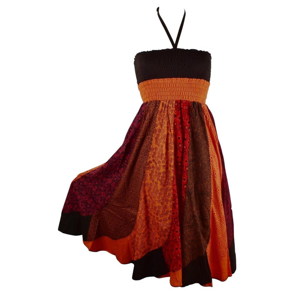 Robe Dewas Deux en Un Jersey Imprimé Choco Orange