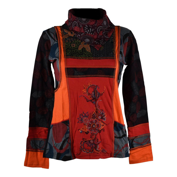 Tee-Shirt Ethnique Sitla Femme Col Montant