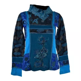 Tee-Shirt Jersey Sitla Col Montant Bleu