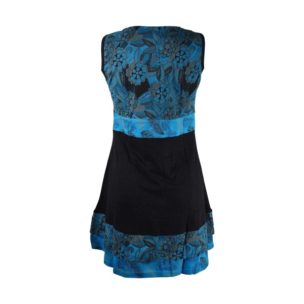 Robe Courte Jamti Imprimé Floral Bleu