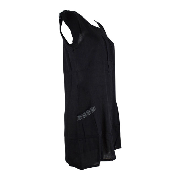 Robe Courte Jabra Coton Khadi Uni Noir