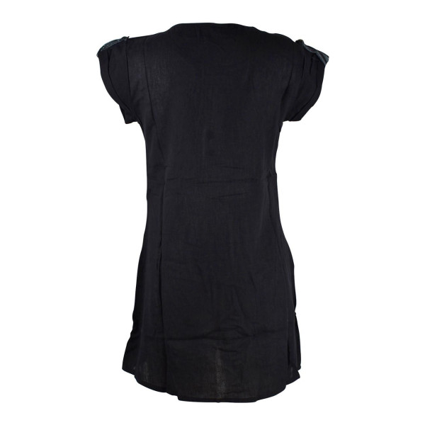 Robe Courte Jabra Coton Khadi Uni Noir