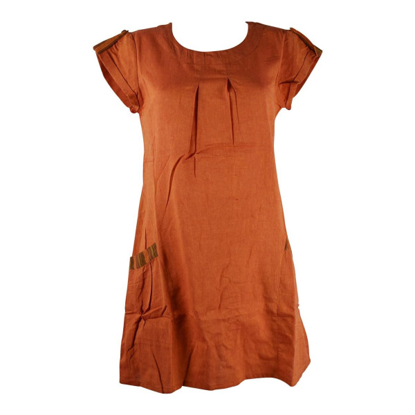 Robe Courte Jabra Coton Khadi Uni Orange