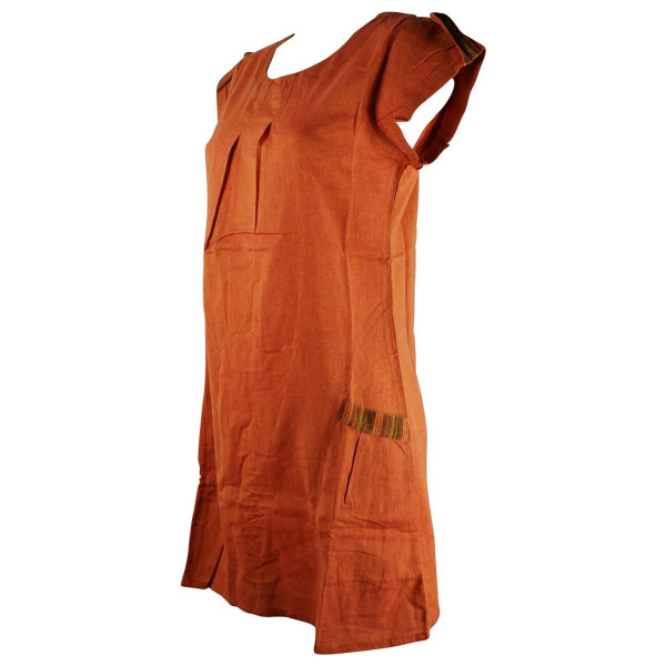 Robe Courte Jabra Coton Khadi Uni Orange
