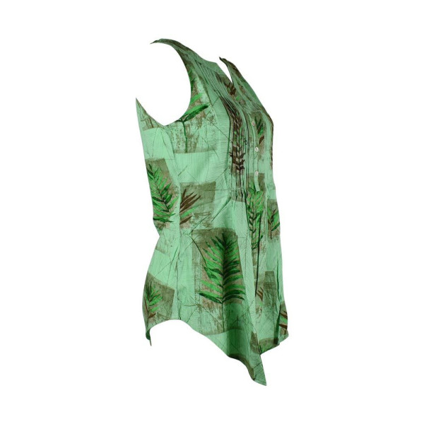 Blouse Sans Manche Imprimé Bobei Vert Tendre