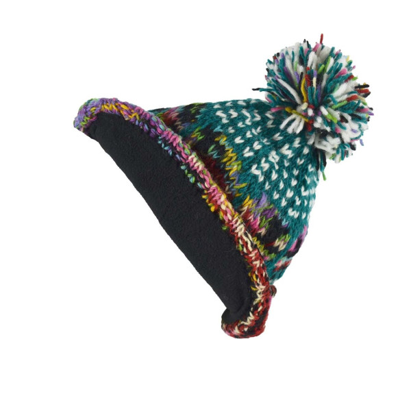 Bonnet Multicolore Laine Tricot Diggy Ponpon