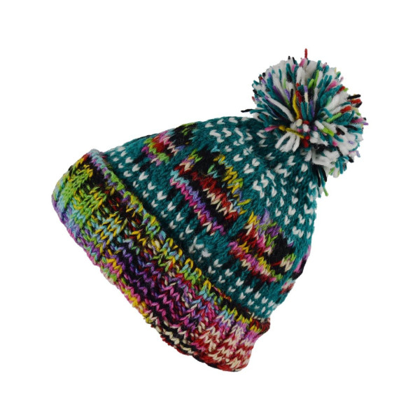 Bonnet Multicolore Laine Tricot Diggy Ponpon