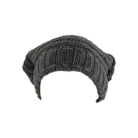 Bonnet Long Jaghat Gris Tricoté Doublé Polaire