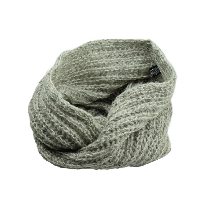 Écharpe Tube Laine et Mohair Gris Clair