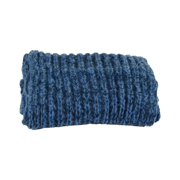 Écharpe Tube Laine et Mohair Bleu Pétrole