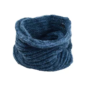Écharpe Tube Laine et Mohair Bleu Pétrole