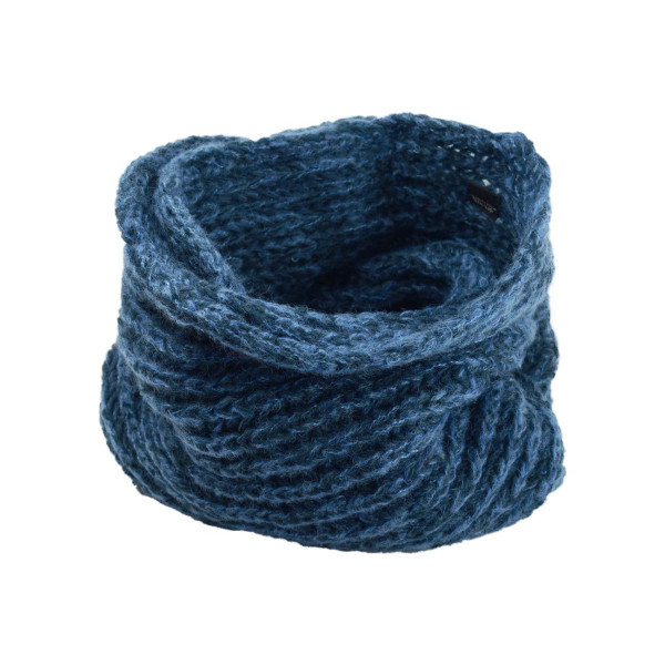 Écharpe Tube Laine et Mohair Bleu Pétrole
