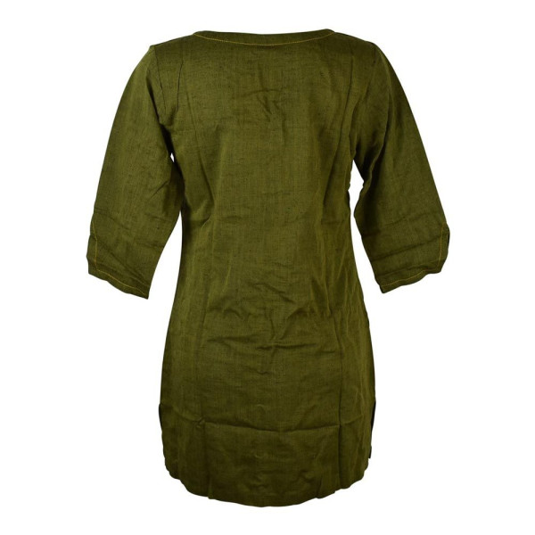 Tunique Khadi Coton Artisanal Vert Foncé