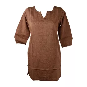 Tunique Khadi Coton Tramé Marron Clair