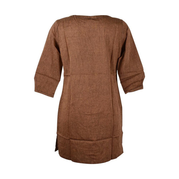 Tunique Khadi Coton Tramé Marron Clair