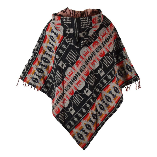 Poncho Court Femme Matura Imprimé Graphique