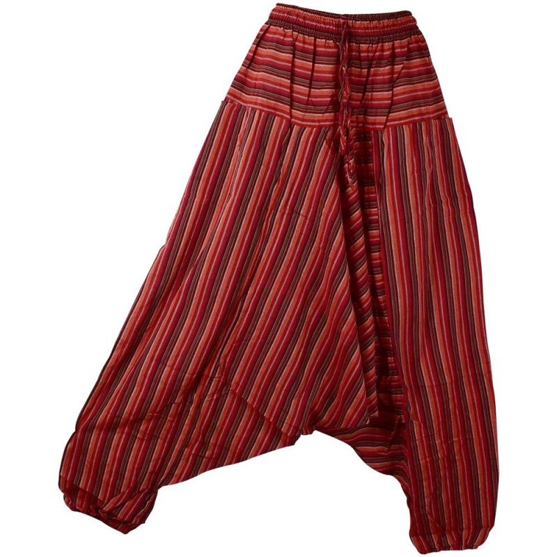 Sarouel Mixte Niali Coton Rayé Rouge
