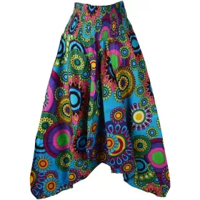 Sarouel 3 en 1 Kasoti Turquoise Smocks à la Taille