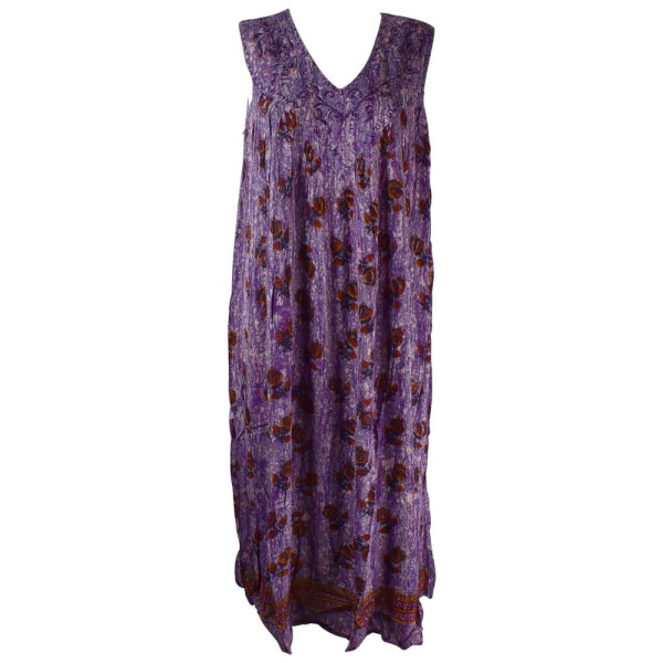 Robe Longue Grande Taille Banki Batik Violet