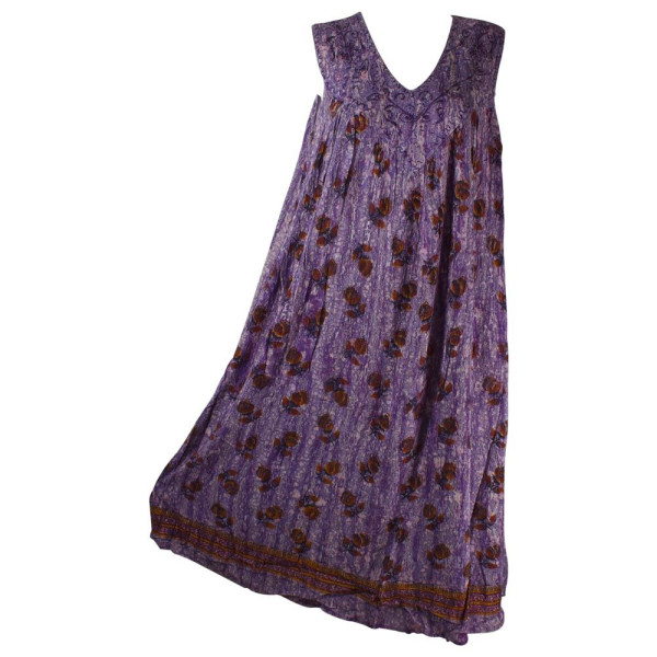 Robe Longue Grande Taille Banki Batik Violet