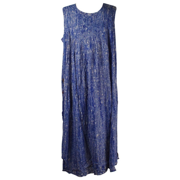 Robe Longue Grande Taille Banki Batik Bleu