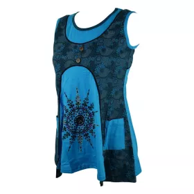 Haut Dabria Sans Manches Maille Jersey Bleu