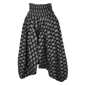 Sarouel Smocks Femme Coton Imprimé Gulaby Noir
