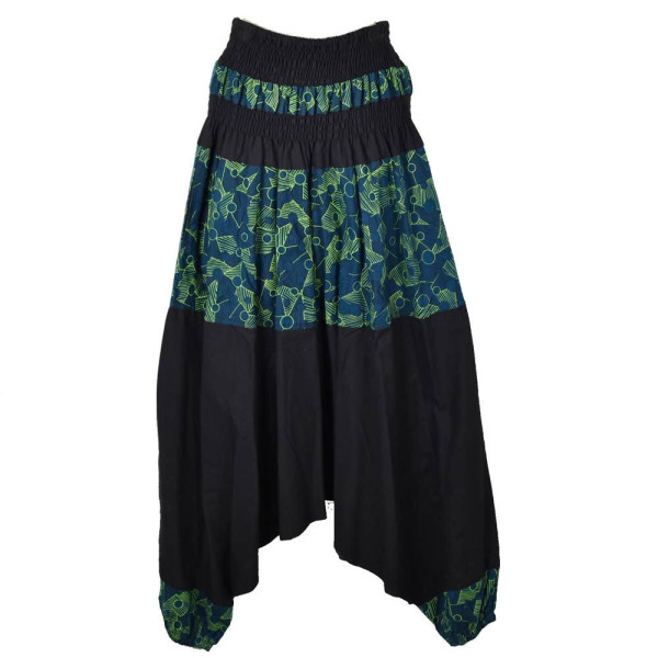 Sarouel Bowang Smocks à la Taille Ton Pétrole