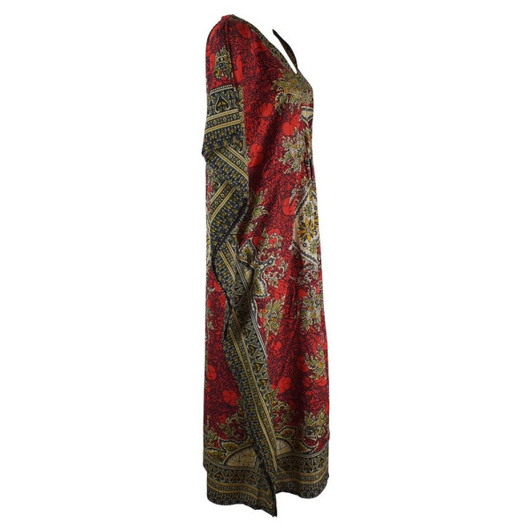 Caftan Long Rouge Motif Oriental