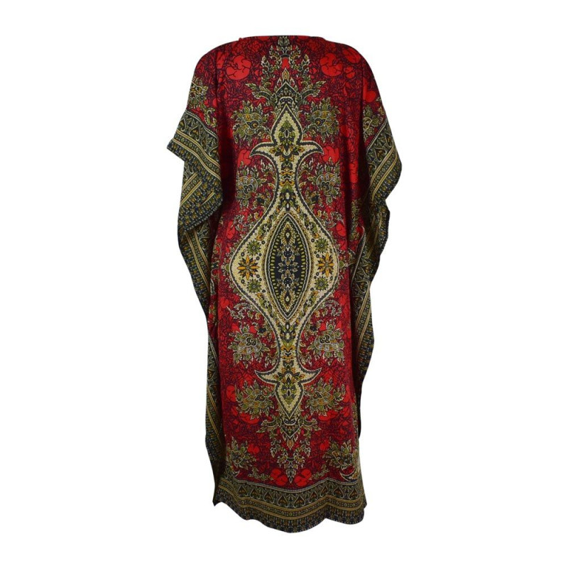 Caftan Long Rouge Motif Oriental