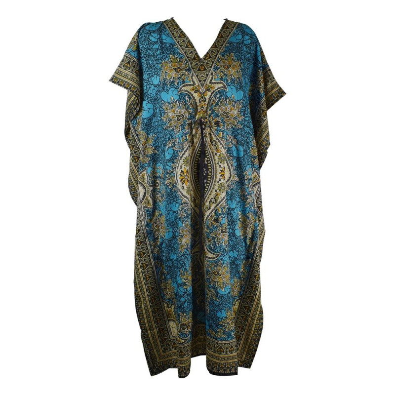 Caftan Long Turquoise Motif Oriental