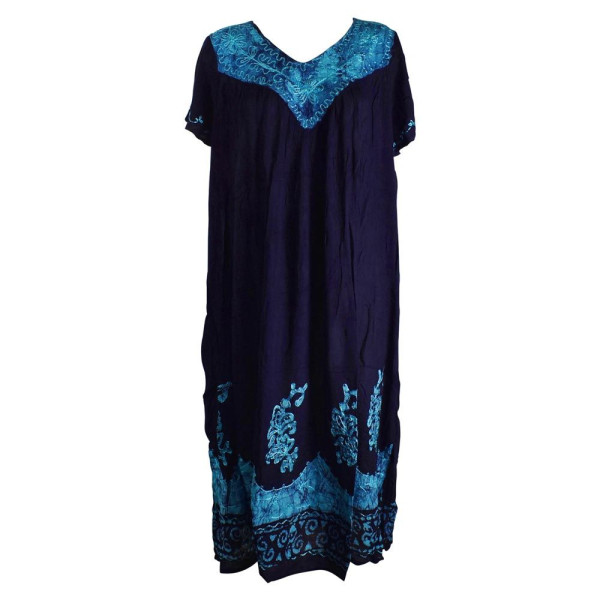 Robe Longue Grande Taille Jalia Batik Turquoise