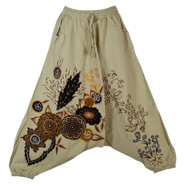 Sarouel Barwa Écru Patch Brodé