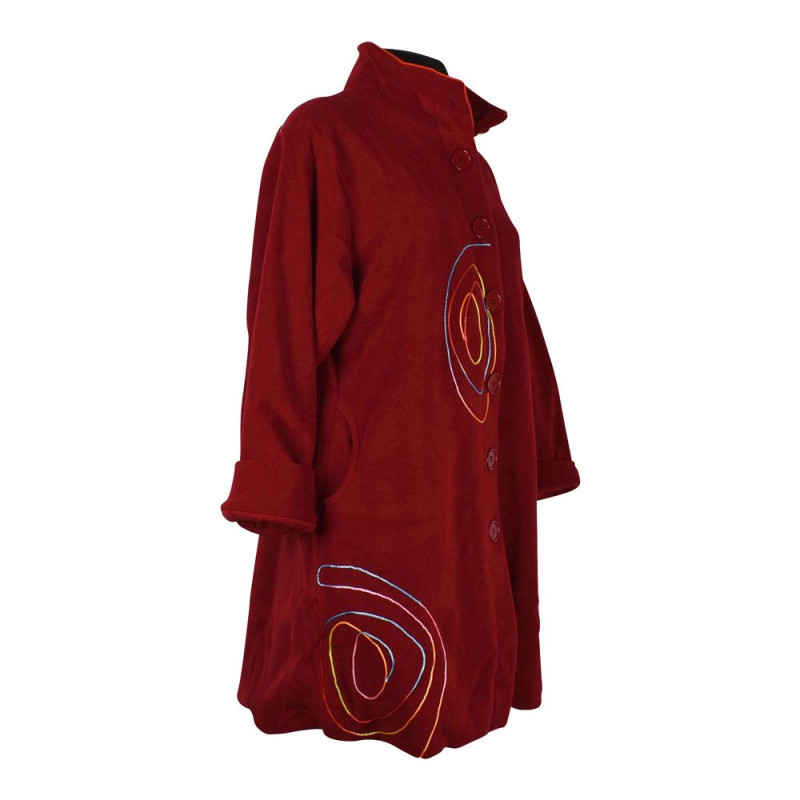 Manteau Polaire Pakdi Bordeaux Spirales