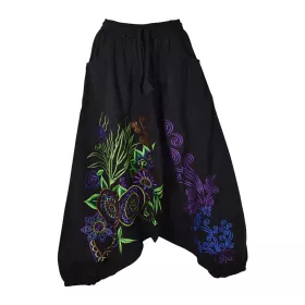 Sarouel Pipara Brodé Noir et Muticolore