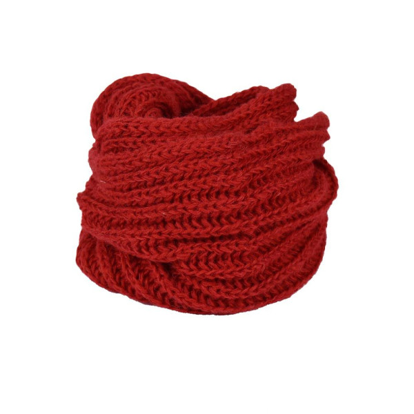 Écharpe Tube Laine et Mohair Rouge