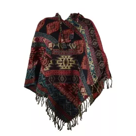 Poncho Court Femme Batura Imprimé Graphique