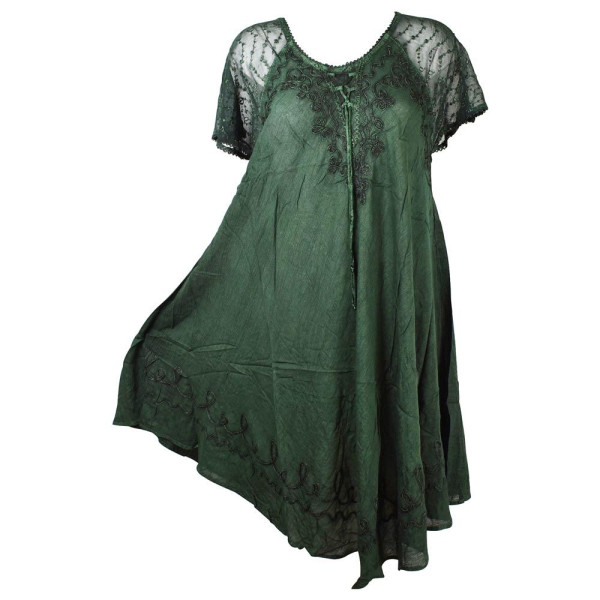 Robe Asymétrique Fluide Barla Vert Bouteille