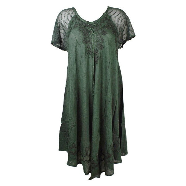 Robe Asymétrique Fluide Barla Vert Bouteille