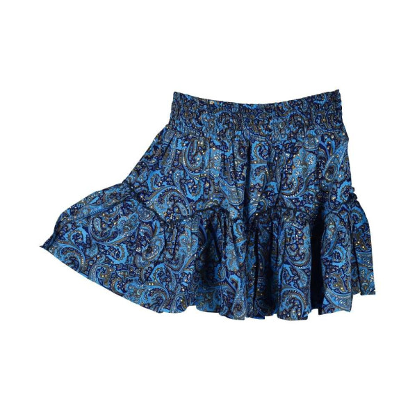 Jupe Courte a Volant Motif Cachemire