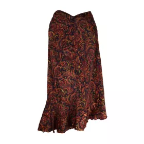 Jupe Portefeuille Midi Motif Cachemire