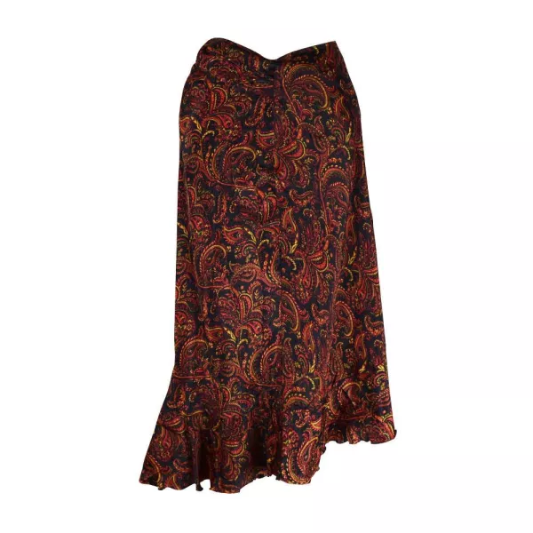 Jupe Portefeuille Midi Motif Cachemire