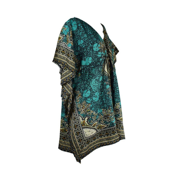 Caftan Court Turquoise Motif Oriental