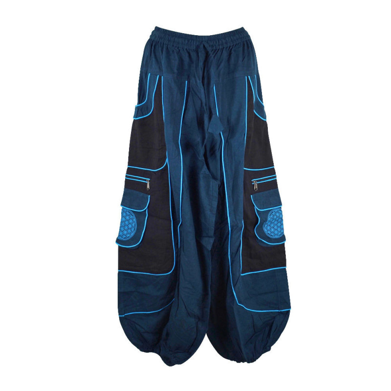 Pantalon Semo Coupe Ample Bleu Pétrole