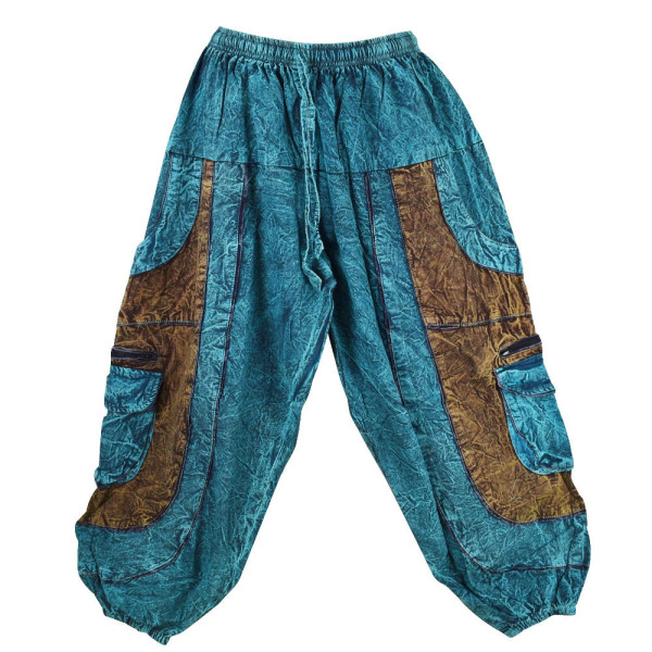 Pantalon Chimra Coton Délavé Bleu