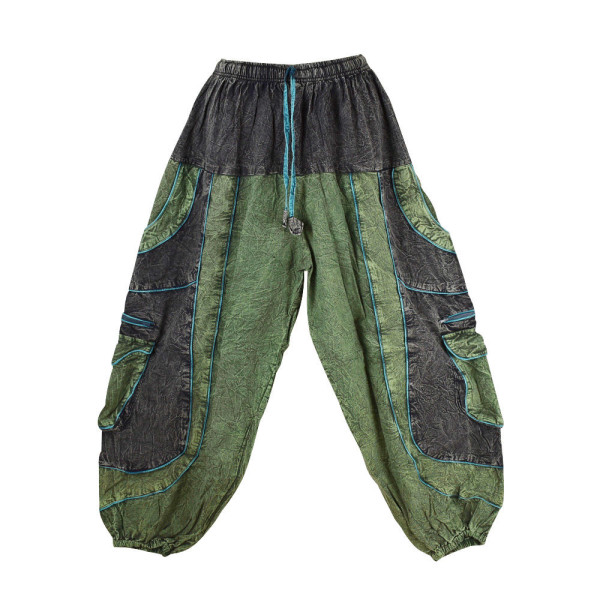 Pantalon Chimra Coton Délavé Vert