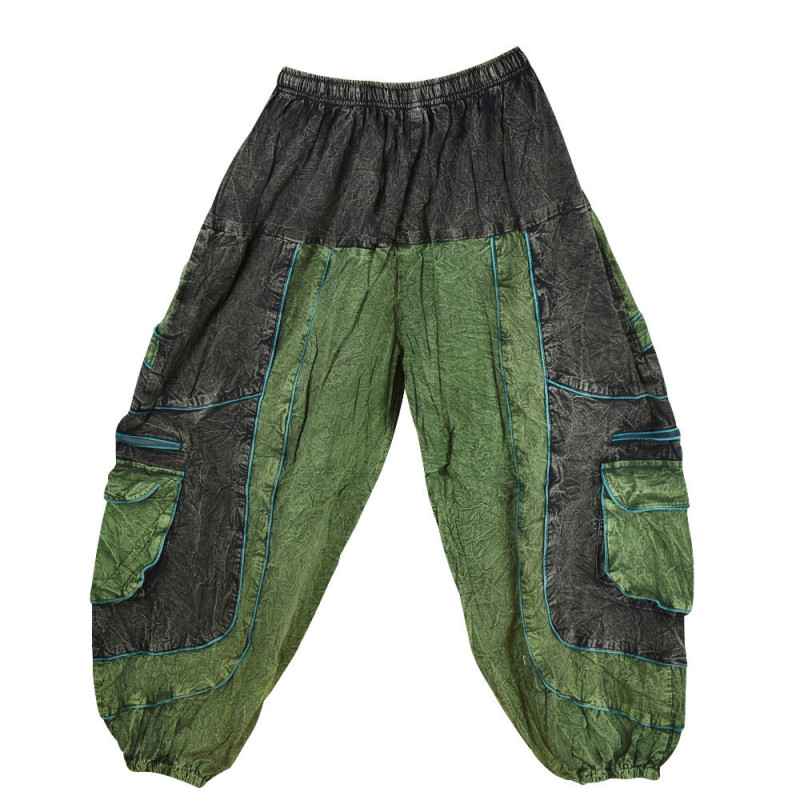Pantalon Chimra Coton Délavé Vert