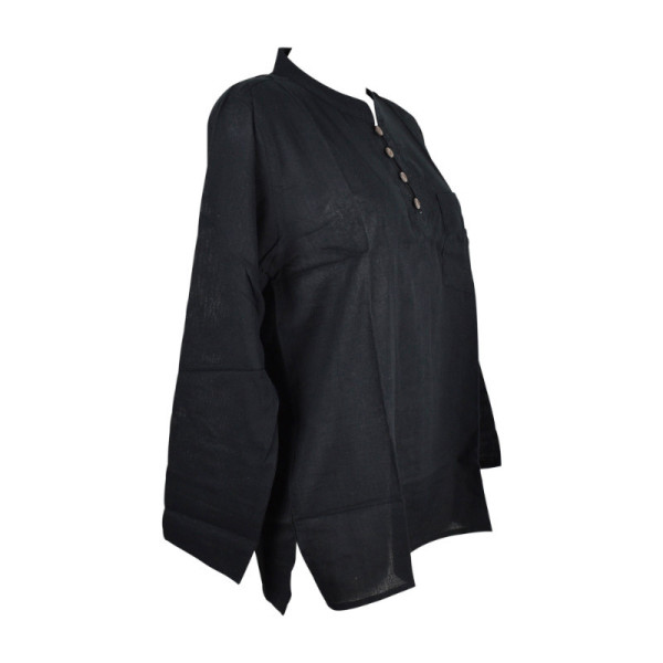 Chemise Homme Coton Khadi Ton Noir