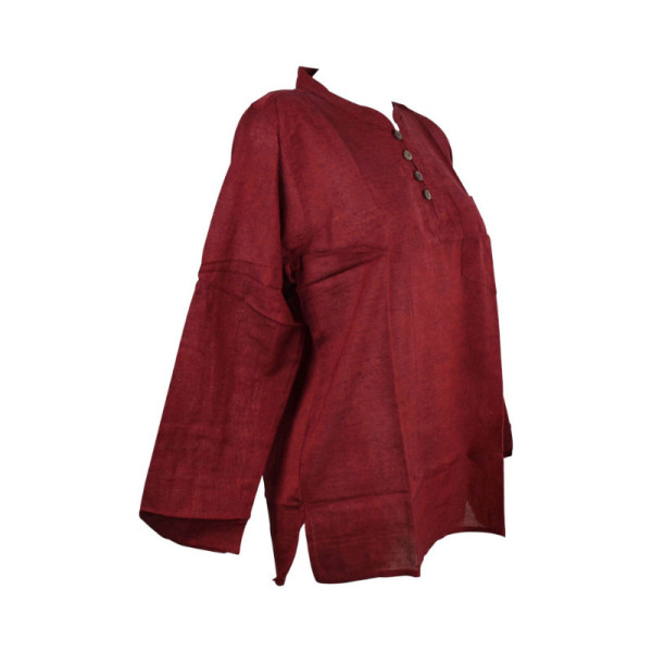 Chemise Homme Coton Khadi Ton Bordeaux